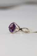 Sterling Silver Natural Amethyst Gemstone Ring Size 8