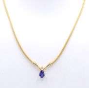 Incredible Yellow Gold Tanzanite and Diamond Necklace
