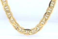 Italian Yellow Gold Marine Link Chain Necklace