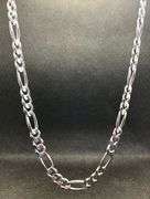 ELEGANT 14K WHITE GOLD FIGARO STYLE CHAIN NECKLACE