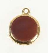 14K Yellow Gold Onyx Carnelian Victorian Picture Locket Charm/Pendant