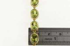 14K Yellow Gold Oval Peridot Vintage Classic Tennis Bracelet
