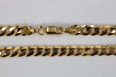 22k Yellow Gold Plated Men's 5.5mm Solid .925 Sterling Silver Curb Chain Link Italy 30"