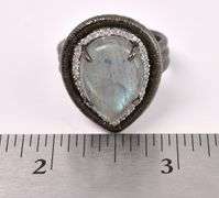 Labradorite And White Quartz Ring In Sterling Silver