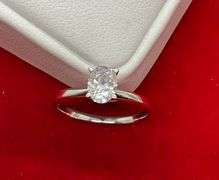 CERTIFIED BRAND NEW 14K WHITE GOLD AND DIAMOND SOLITAIRE RING