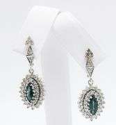 Stunning Sapphire and Diamond Earrings in 18K White Gold