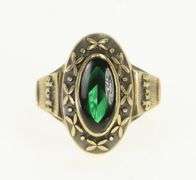 10K Yellow Gold duff Ornate Floral Motif Class Style Vintage Ring