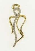 10K Yellow Gold Guardian Angel Diamond Protection Symbol Pendant