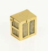 14K Yellow Gold Dollar Bill In Case Emergency Cash Money Charm/Pendant