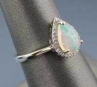 Stunning size 7 Sterling Silver Opal ring