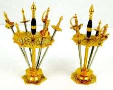 2 Spanish Damascene H'dourves Appetizer Sets