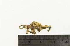 14K Yellow Gold Enamel Renaissance Court Trumpet Player Charm/Pendant
