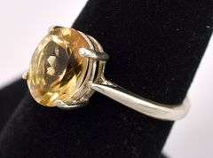 Citrine Gem Ring In Sterling Silver