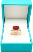 14KT SOLID GOLD, RUBY, & DIAMOND RING
