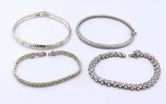 Group Lot of 4 Sterling Silver Bangles