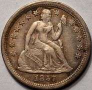 1857 Seated Liberty Half Dime