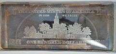 Prooflike 4 Troy Oz pure .999 Fine Silver $100 bar. Box/COA