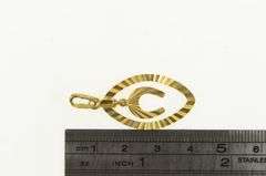 18K Yellow Gold Retro Horse Shoe Dangle Lucky Good Luck Charm/Pendant