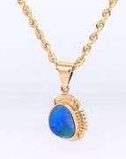 Favorite Yellow Gold Boulder Opal Pendant on Chain