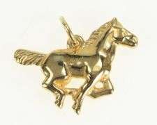 14K Yellow Gold James Avery Galloping Horse Mustang Charm/Pendant