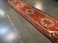 Magnificent Hand-Knotted Serapi Wool Runner. 12'