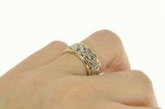 14K Yellow Gold 1940's Ornate 8.6mm Patterned Lattice Band Ring