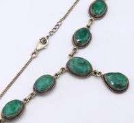 Sterling Silver Green Stone Necklace