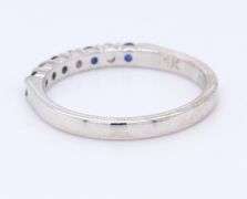 Attractive White Gold Blue Sapphire and Diamond Accent Band