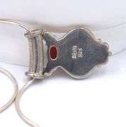 Sterling Silver Signed Gemstone Pendant on Italian Snake Chain Necklace