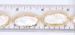 Wonderful Yellow Gold Biwa Pearl Station Bracelet