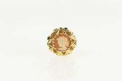 14K Yellow Gold Carved Shell Cameo Slide Bracelet Charm/Pendant