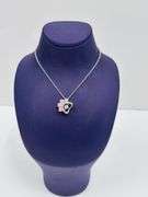 SOLID STERLING SILVER WITH PINK ENAMEL DOG PAW PENDANT