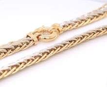 Incredible Two Tone Wheat Chain Necklace with Jumbo Spring Ring