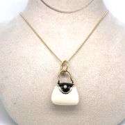 Michael Anthony 14K YELLOW GOLD ENAMEL "PURSE" CHARM NECKLACE