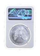 MS66 MINT ERROR 2000 American Silver Eagle - OBV & REV Struck Thru NGC
