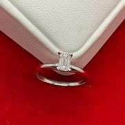 CERTIFIED BRAND NEW 14K WHITE GOLD AND DIAMOND SOLITAIRE RING