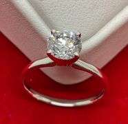 CERTIFIED BRAND NEW 14K WHITE GOLD AND DIAMOND SOLITAIRE RING
