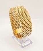 BEAUTIFUL 1970'S ART DECO 18KT SOLID YELLOW GOLD WIDE BRACELET- 184.0+ GRAMS OF GOLD!