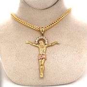14K YELLOW AND ROSE GOLD RELIGION CHARM WITH CHAIN