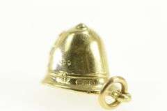 14K Yellow Gold 3D British Police Officer Hat Cap Charm/Pendant