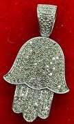 CERTIFIED BRAND NEW 14K WHITE GOLD AND DIAMOND PENDANT. 1.50 CARAT.