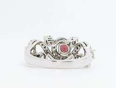 14kt Solid White Gold, Pink Tourmaline, & Diamond Ring