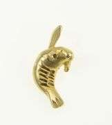 14K Yellow Gold Sea Lion Manatee Ocean Marine Mammal Charm/Pendant