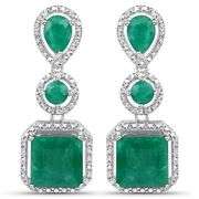 Gorgeous 7.5 Cttw Natural Emerald Earrings