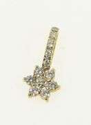 14K Yellow Gold Flower Cluster Floral Motif Cute CZ Statement Pendant