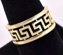 Graceful Greek Key Ring In 14K Yellow Gold