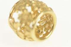 14K Yellow Gold Plumeria Flower Pattern Slide Bead Charm/Pendant
