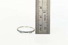 14K White Gold Blue Topaz Blue Diamond Wedding Band Ring