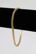 10k Yellow Gold Hollow Franco Wheat Rope Chain 3.7mm Bracelet 8"
