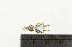 14K Yellow Gold Birthstone Baby September Sim. Sapphire Charm/Pendant